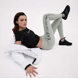 EA7 Emporio Armani Logo Leggings - Desert Sage Green - Size S NWT